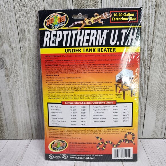 Zoo Med ReptiTherm U.T.H. Under Tank Heater - 10-20 Gallon Terrarium Size - Picture 2 of 5